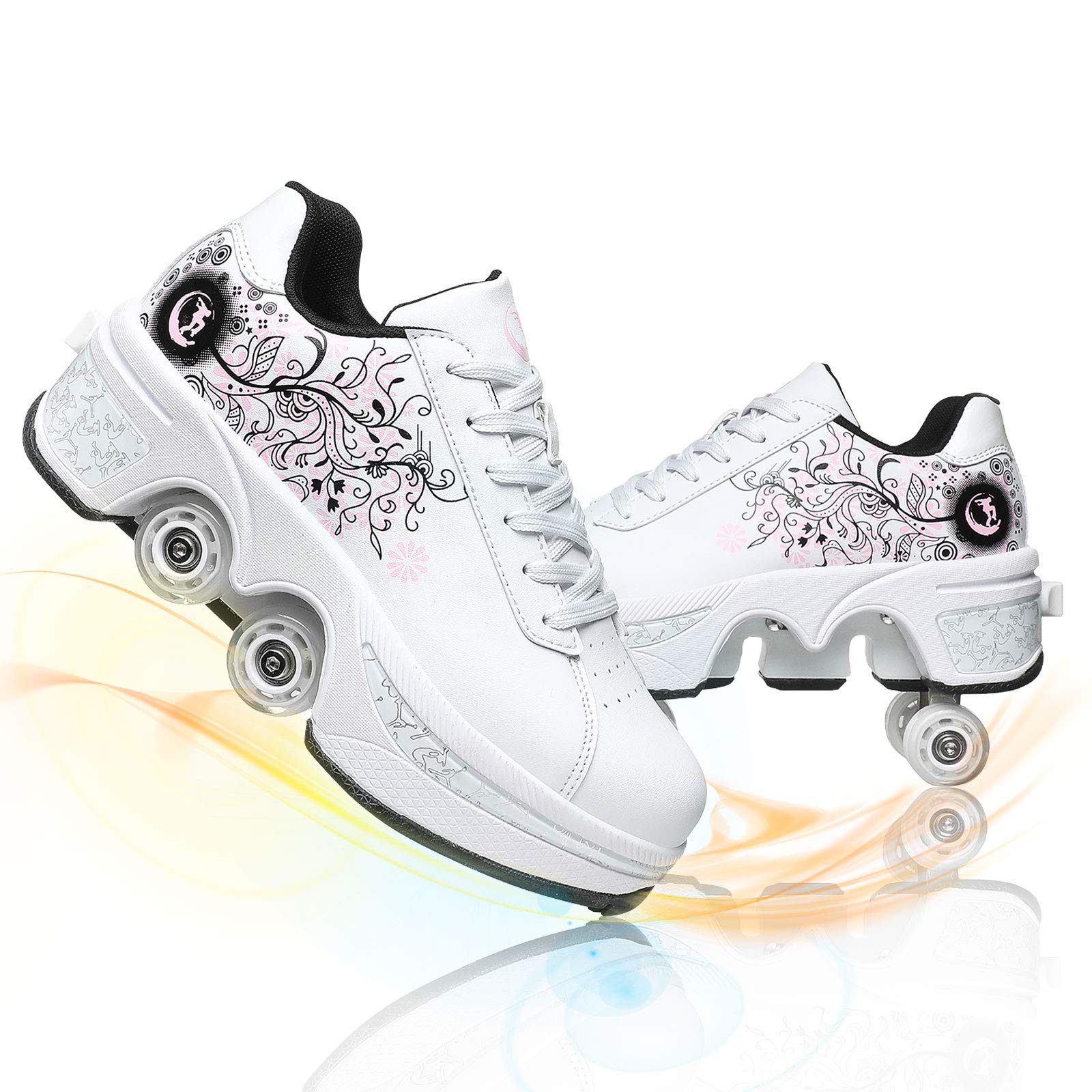 Best Deformation Roller Skates for Women, Men & Kids - Automatic Walking Shoes with Inline Wheels - Pop Out Skates for Running, Fun & Outdoor Activities