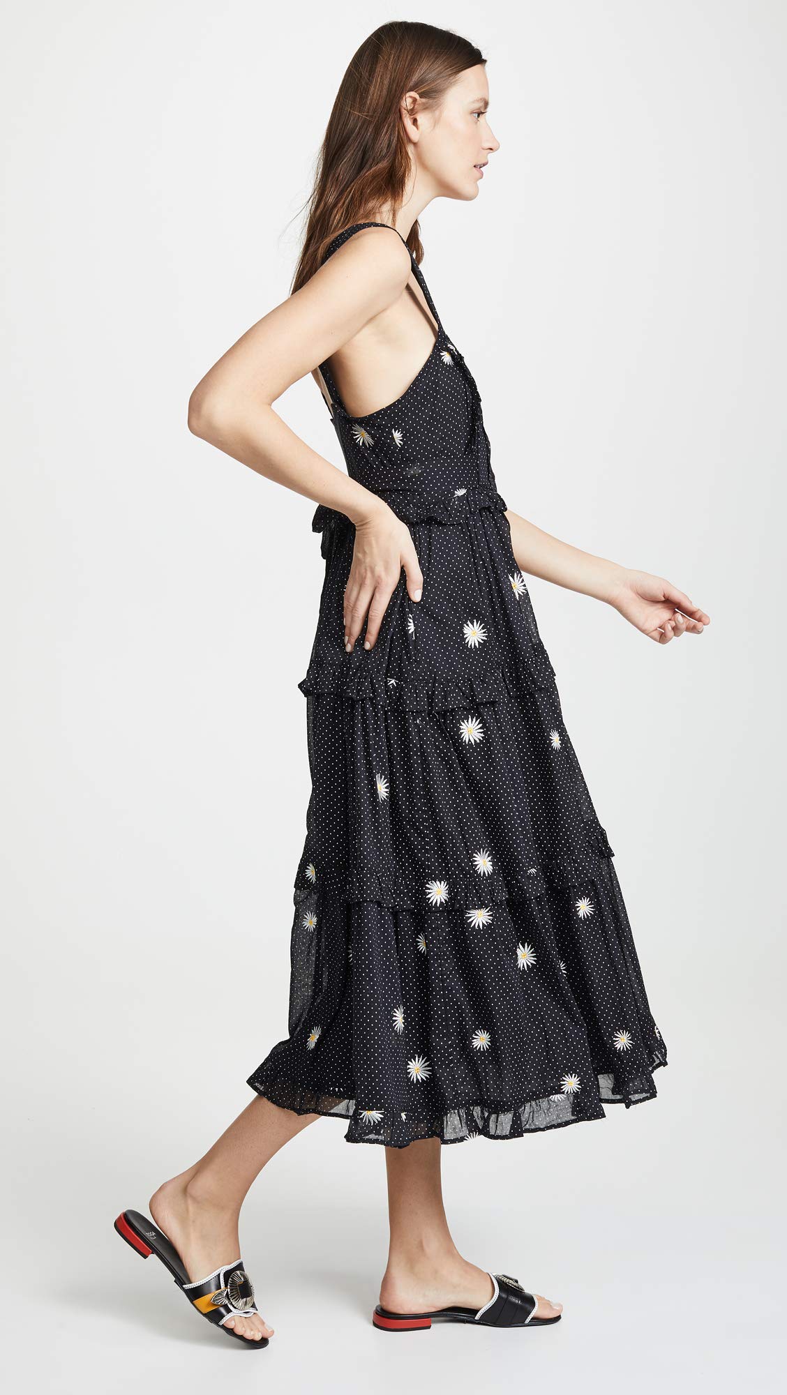 Free People Women's Daisy Chain Midi Dress - Floral Print Bohemian Summer Dress for Beach, Vacation & Casual Wear