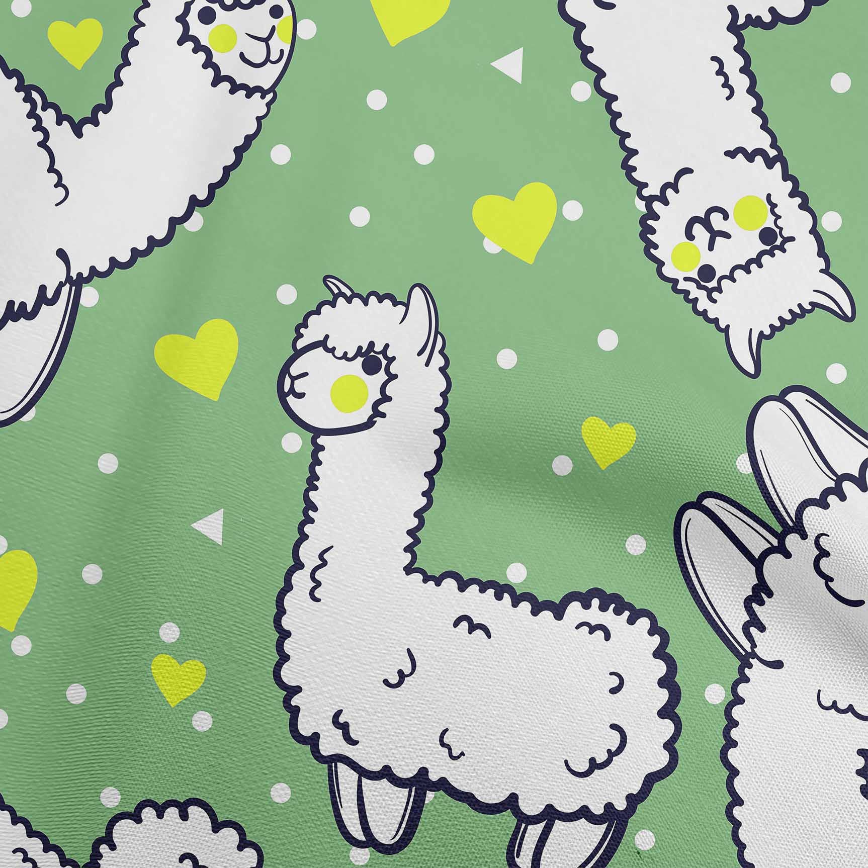 oneOone Velvet Light Green Fabric Sheep Nursery Decor - 58 Inch Wide Printed Craft Fabric for Sewing | Perfect for DIY Baby Blankets, Nursery Curtains & Home Decor Projects