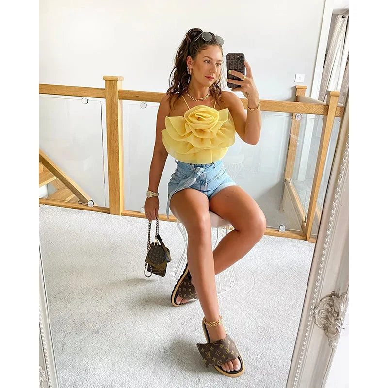 2023 Trendy Floral Camisole Tops for Women - Sexy Lace Patchwork Vest for Party & Club Wear - Summer Fashion Casual Outfit & Night Out Essential
