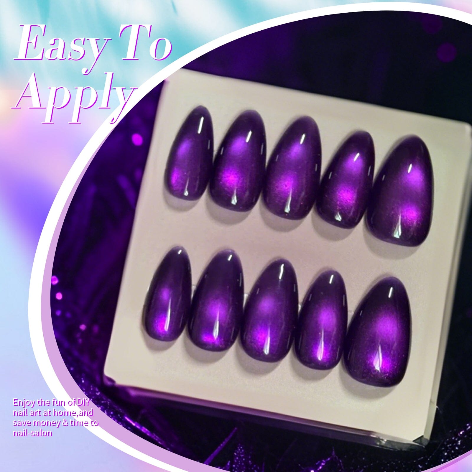 Purple Cat Magnetic Gel Polish MY43 Blackish Purple 15ml - Professional Nail Art Gel for Salon & Home Manicure - Perfect for Special Occasions & DIY Nail Designs