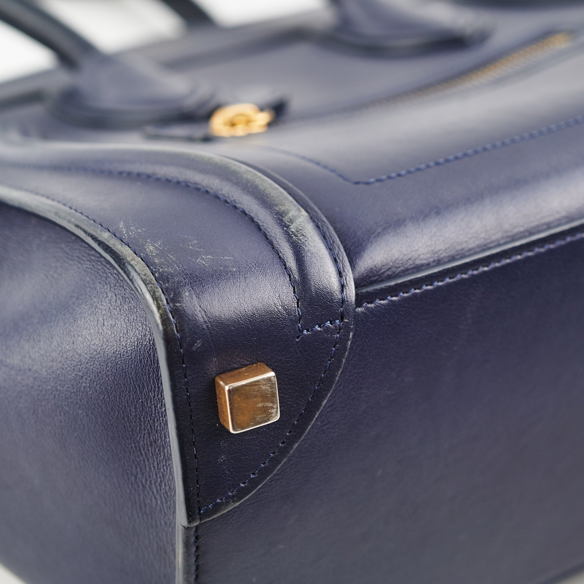 Celine Micro Luggage Bag in Navy Blue | Premium Leather Crossbody Handbag for Women | Perfect for Work, Travel & Everyday Use