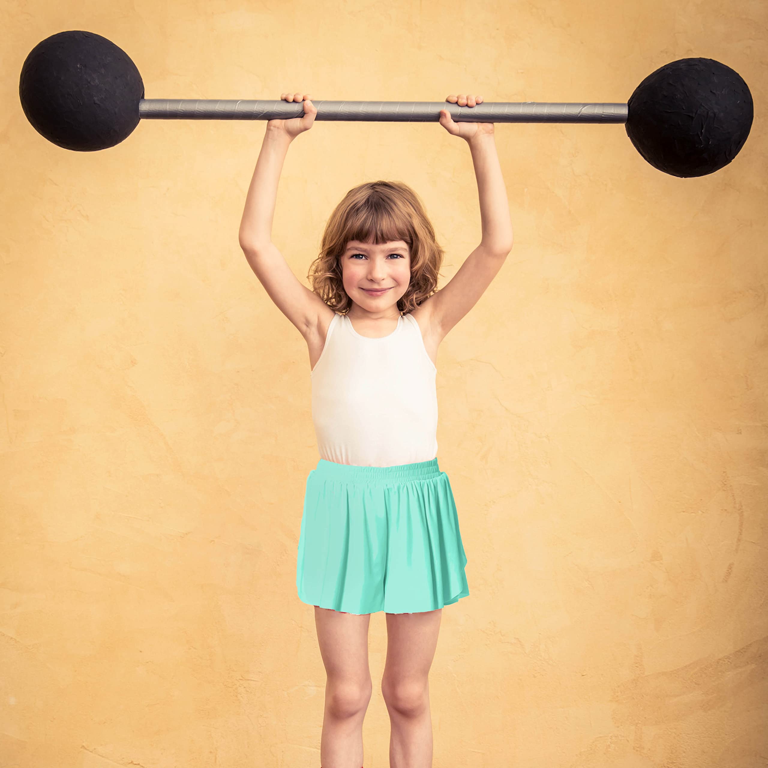 **Girls' Athletic Flowy Butterfly Shorts - 2-in-1 Skorts for Tennis, Golf, Cheerleading & Running | Comfortable & Stylish Preppy Skirts for Sports & Active Play**    *(Perfect for tennis practice, golf outings, cheerleading rehearsals, and casual running – ideal for young athletes who want both style and functionality!)*
