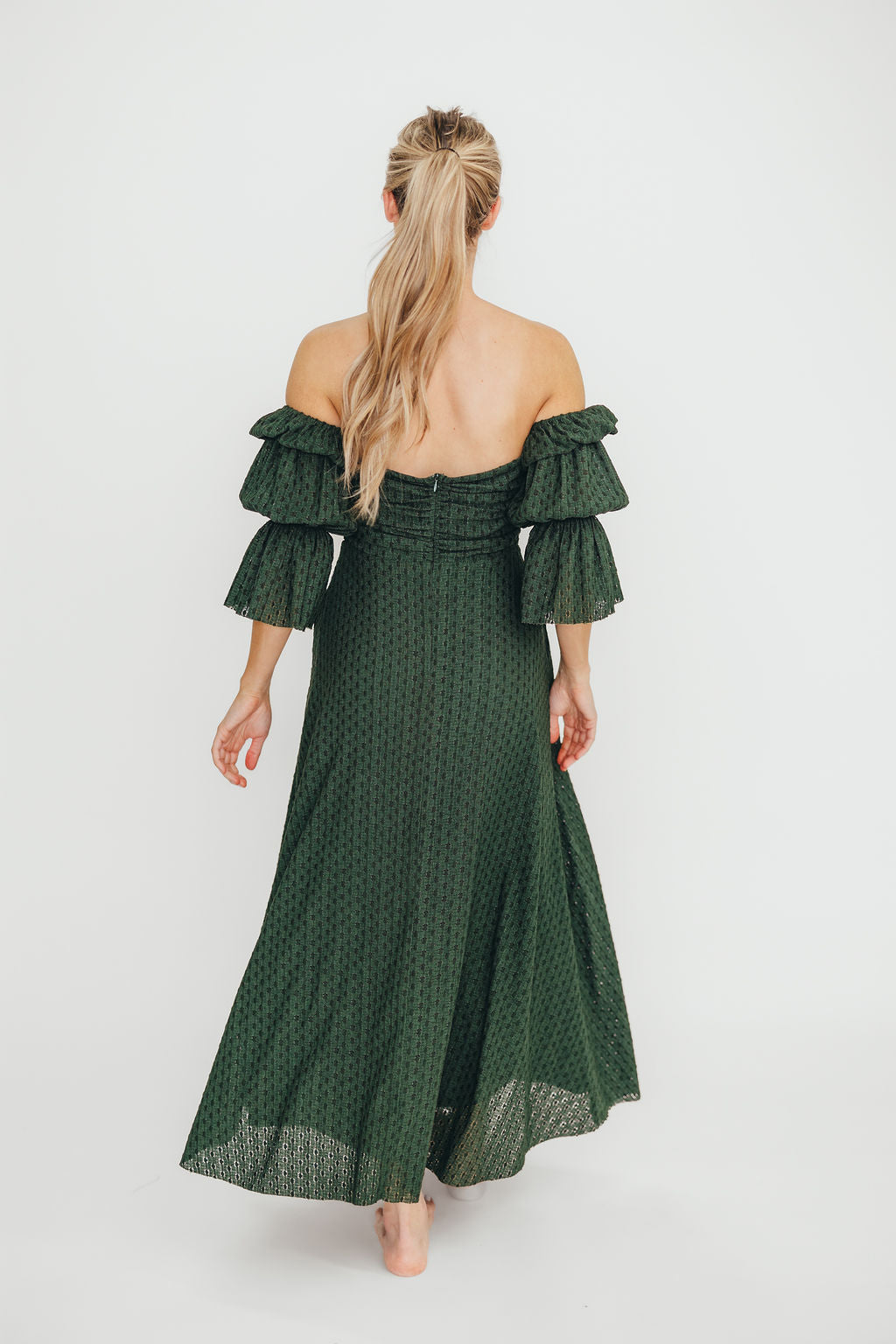 Corrine Women's Maxi Dress with Pockets - Flowy Long Summer Dress in Hunter Green for Beach, Vacation & Casual Wear