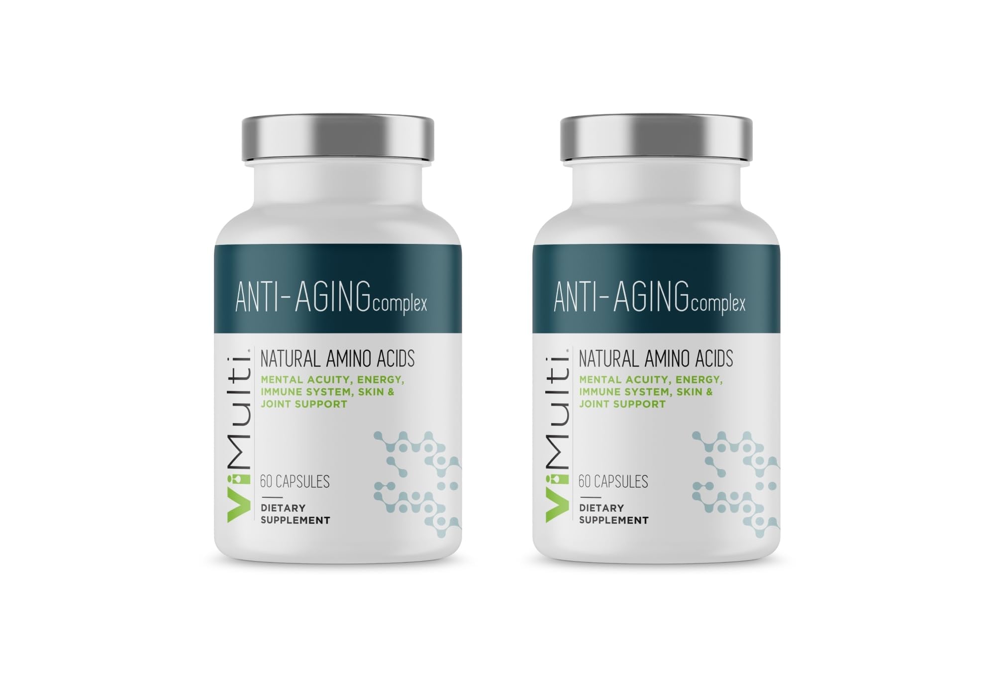 Anti-Aging Natural Amino Acid Supplement for Longevity - Boosts Immune System, Energy, Mental Focus & Skin Health - 60 Capsules (2 Pack) - Supports Restorative Sleep & Overall Wellness for Active Adults