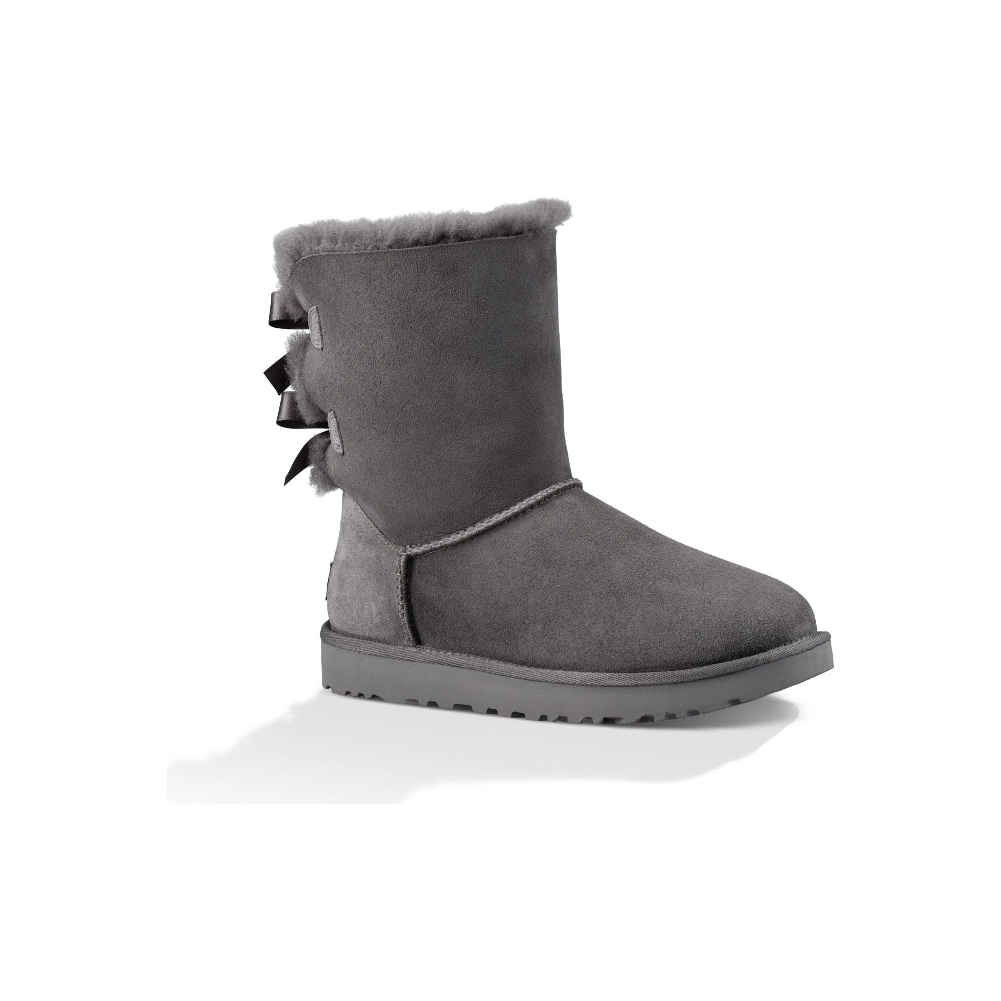 UGG Women's Bailey Bow II Boots - Cozy Winter Boots for Women, Grey Suede with Bow Detail | Perfect for Cold Weather & Casual Outfits