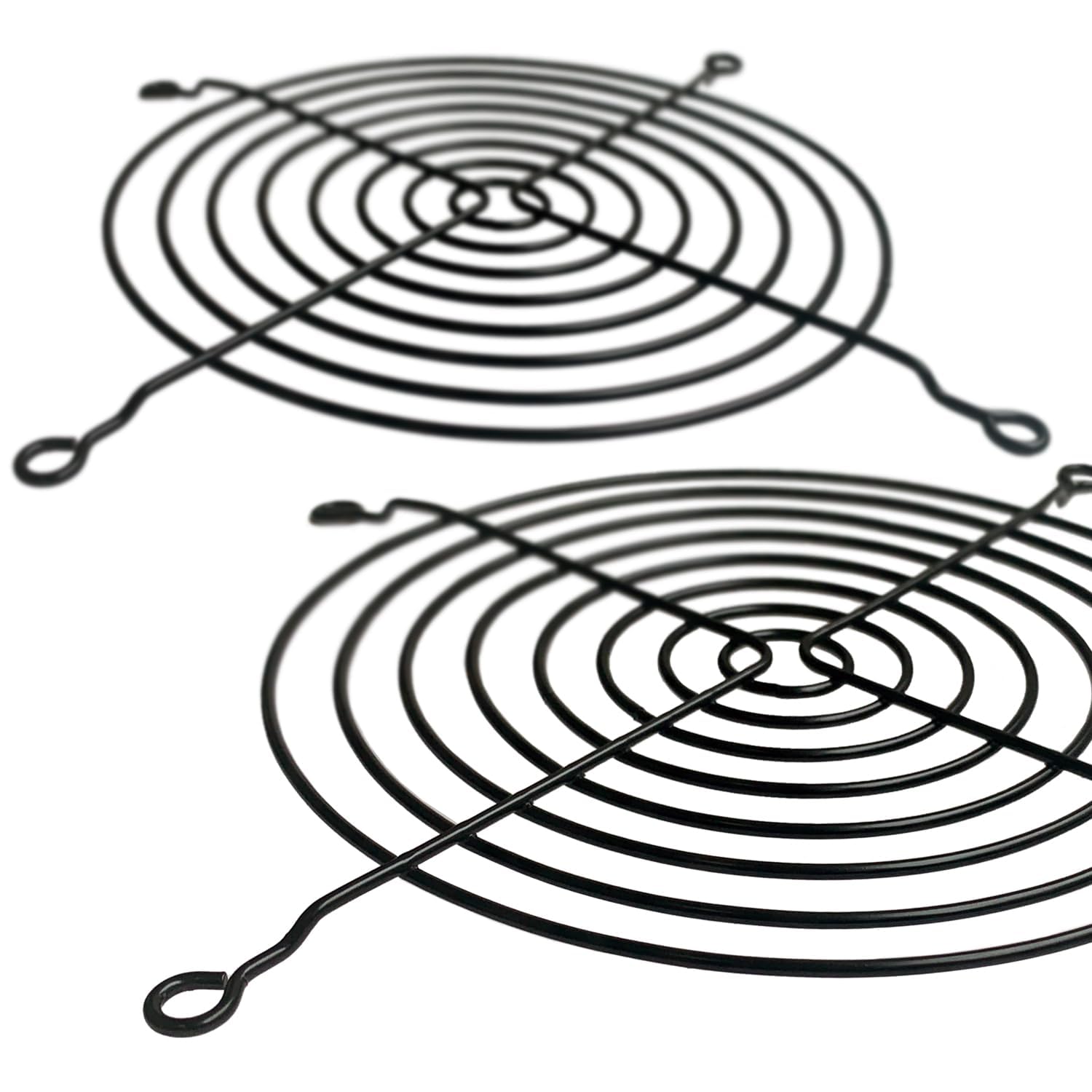120mm PC Fan Grill Cover - Black Metal Fan Guard with Silver Black Screws (4 Pack) - Durable Replacement for Computer Case, Gaming PC, and Ventilation Systems - Perfect for Cooling, Dust Protection, and Enhanced Airflow