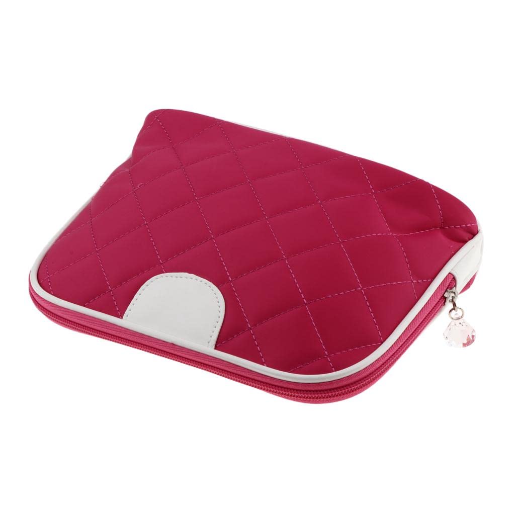 **Elegant Rose Red Lattice Cosmetic Bag for Women - Makeup & Toiletry Storage Organizer - Perfect for Travel, Gym, and Daily Essentials**