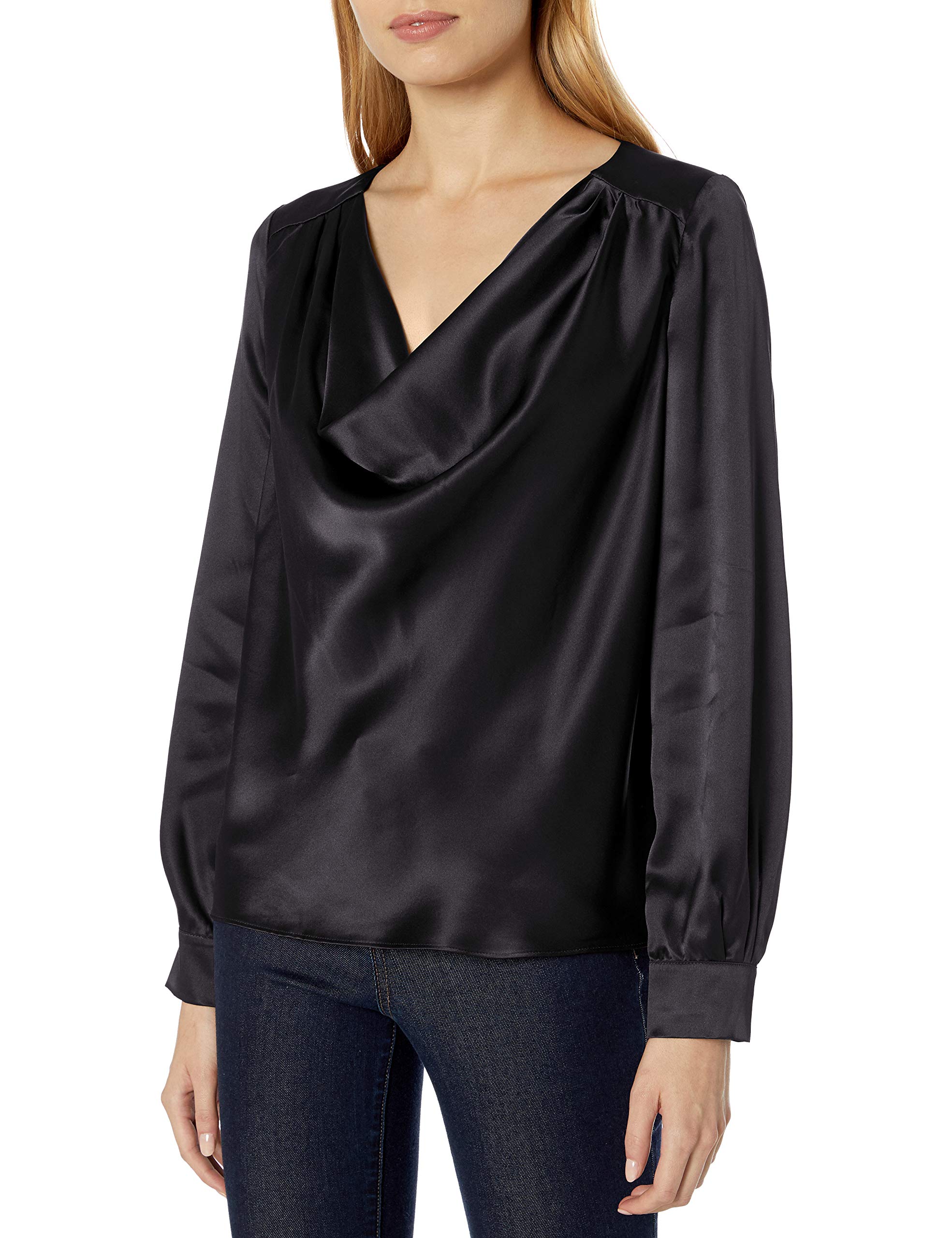 Parker Women's Galway Long Sleeve Cowl Neck Blouse - Elegant Office Wear & Casual Chic Tops for Women