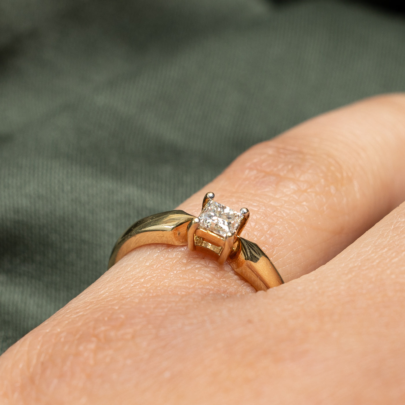 0.31ct Princess Cut Solitaire Diamond Engagement Ring for Women - Size 6.25 | Perfect Proposal Gift, Wedding Band, Anniversary Jewelry