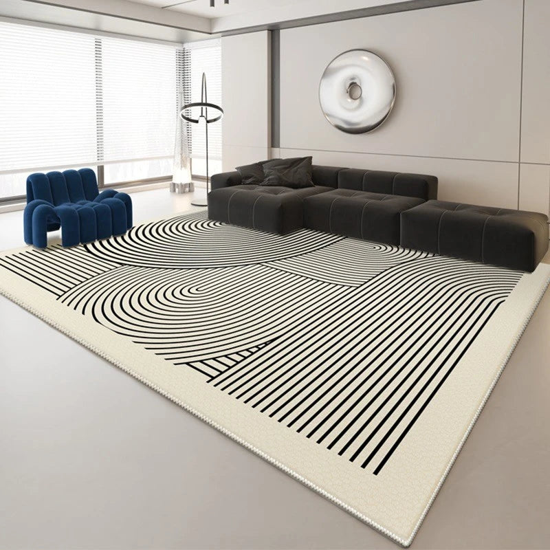 Nellie Modern Geometric EasyClean Velvet Area Rug - Soft Non-Slip Living Room Carpet for Bedroom, Nursery & Home Decor