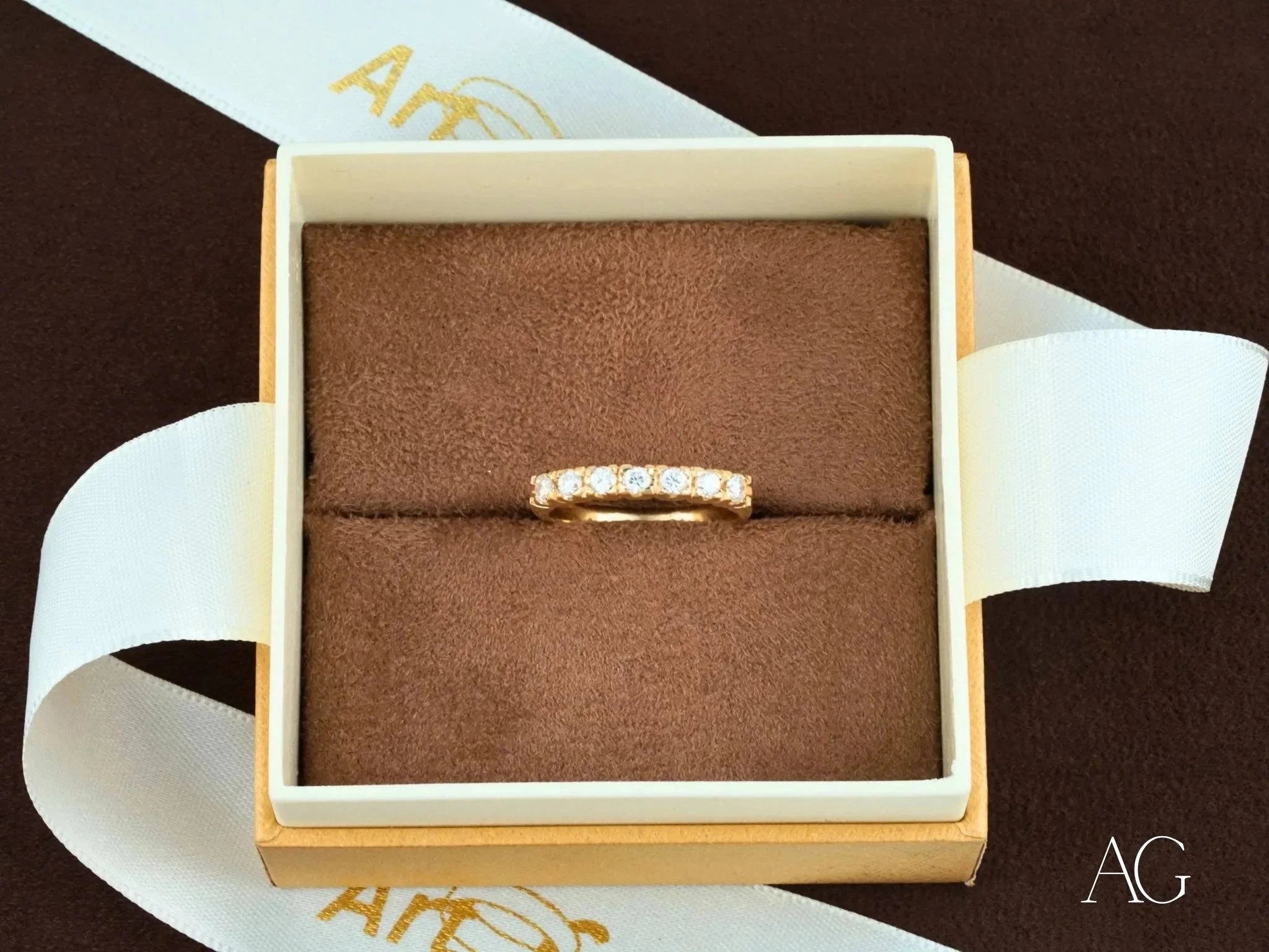 18K Yellow Gold CZ Ring for Women – Elegant Cubic Zirconia Engagement & Wedding Band – Perfect for Anniversaries, Proposals & Special Occasions