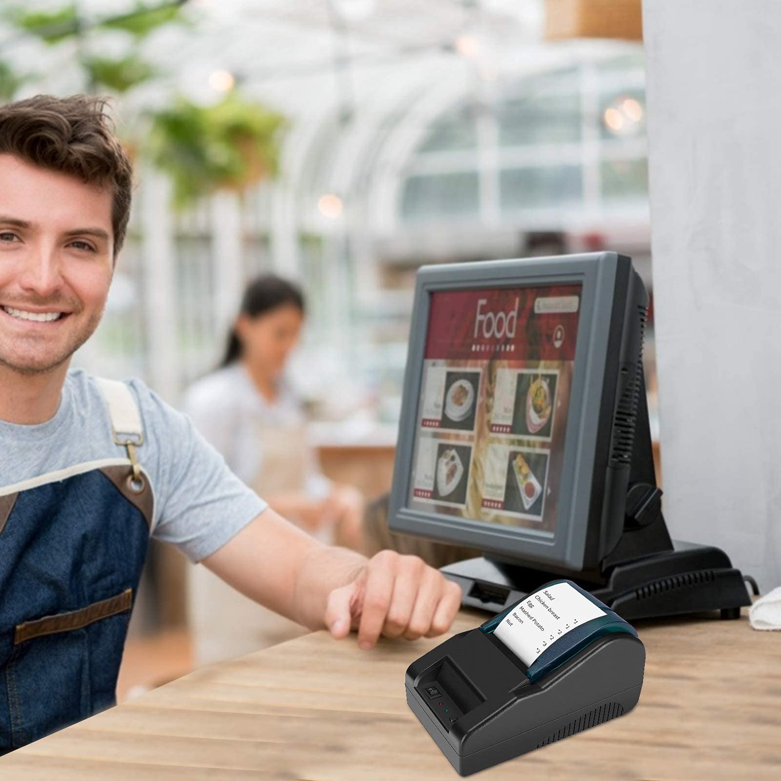 OHHG 58mm USB Thermal Receipt Printer - High Speed POS Printer with ESC/POS Compatibility for Clear Bill & Ticket Printing - Perfect for Retail Stores, Restaurants, and Small Business Point of Sale Systems
