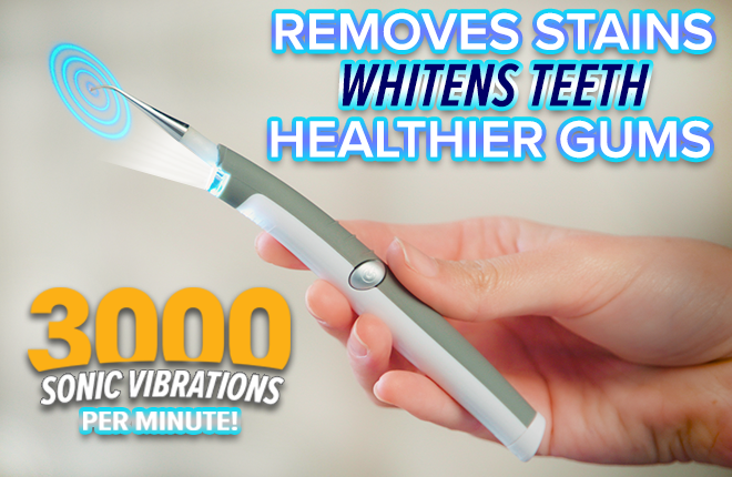Sonic Pic - Professional Sonic Toothbrush with 6 Brush Heads for Deep Cleaning, Whitening Teeth & Gum Care - Perfect for Travel, Home & Office Use