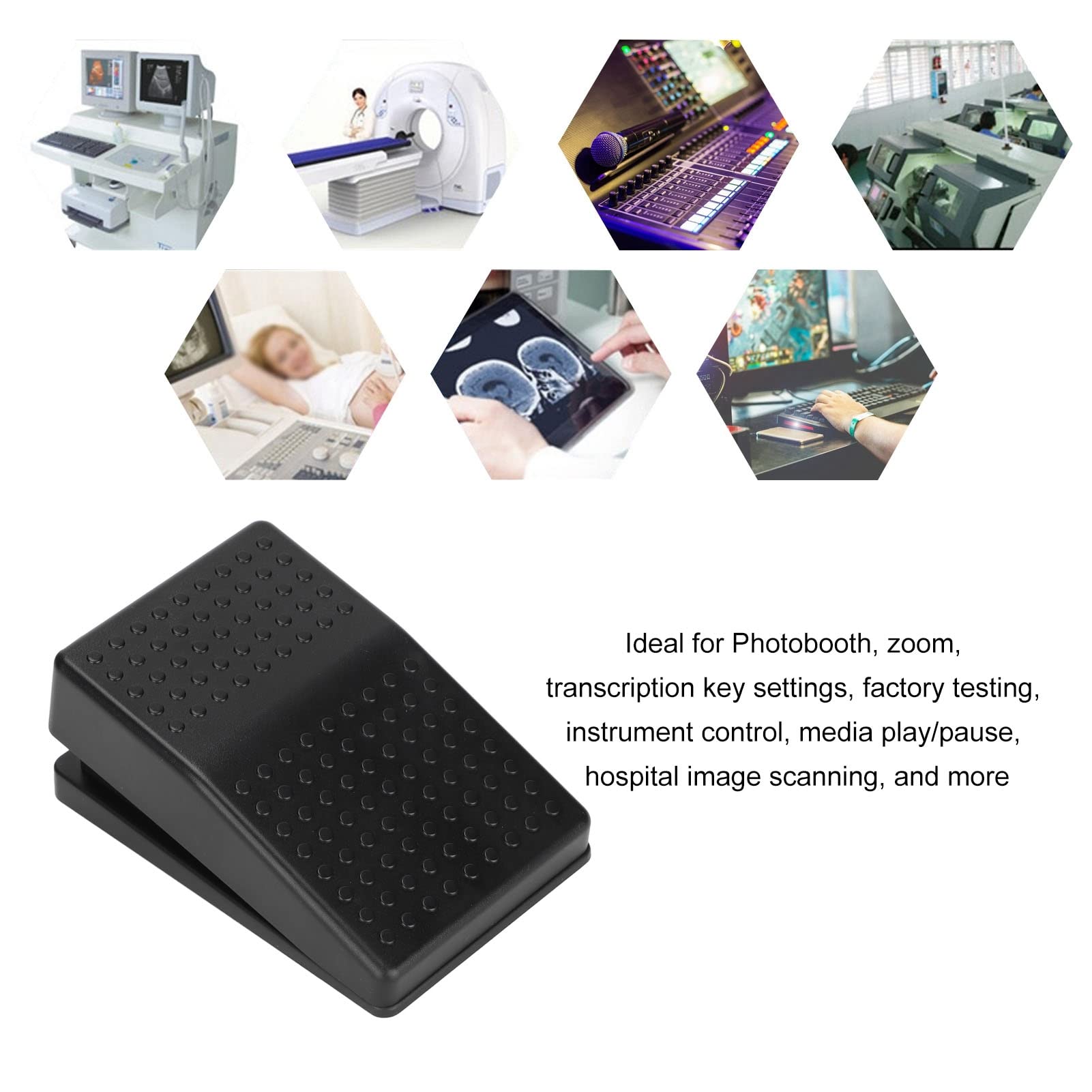 High Sensitivity USB Single Foot Switch - One Key Customizable Computer Keyboard Action Pedal with 2m Cable for PC/Mac - Perfect for Gaming, Transcription, Video Editing & Hands-Free Computer Control