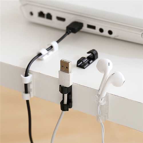 Bakeey 20-Pack Small Cable Clips - Wire Organizer for Home & Office - Perfect for TV, Computer, and Desk Cable Management