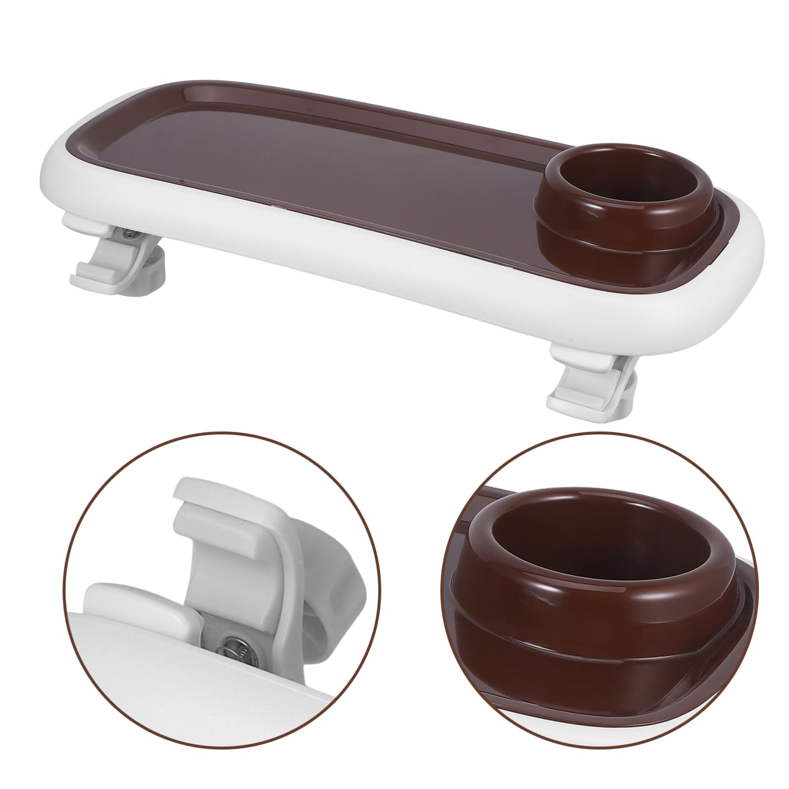 ANDRESLAD Stroller Tray with Cup Holder - ABS Snack & Food Tray for Baby Strollers - Perfect for Coffee, Snacks, and On-the-Go Meals