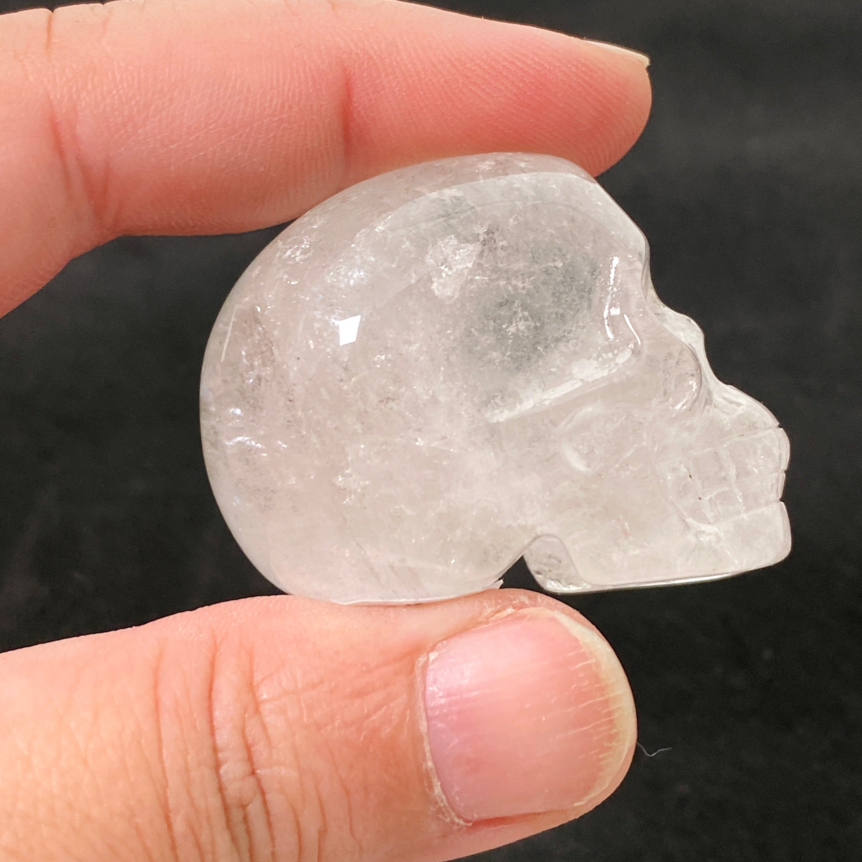 Natural Clear Quartz Crystal Skull CQSK 03 - Healing Stone for Meditation, Reiki & Spiritual Decor