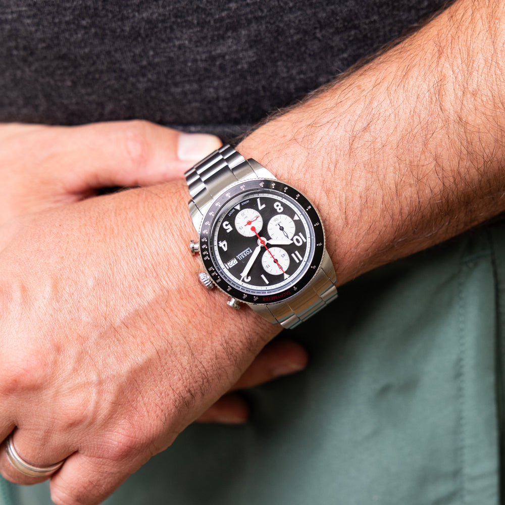 Fossil Sport Tourer FS6045 Chronograph Watch for Men - Waterproof Stainless Steel Casual & Dress Watch - Perfect for Outdoor Activities, Work & Formal Events