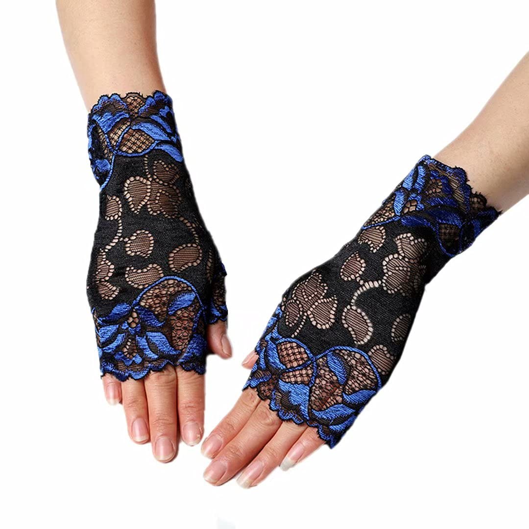 Elegant Women's Short Lace Fingerless Gloves for Driving, Wedding, Bridal & Prom - Wrist Length Fashion Accessory | Perfect for Formal Events, Vintage Outfits & Photo Shoots