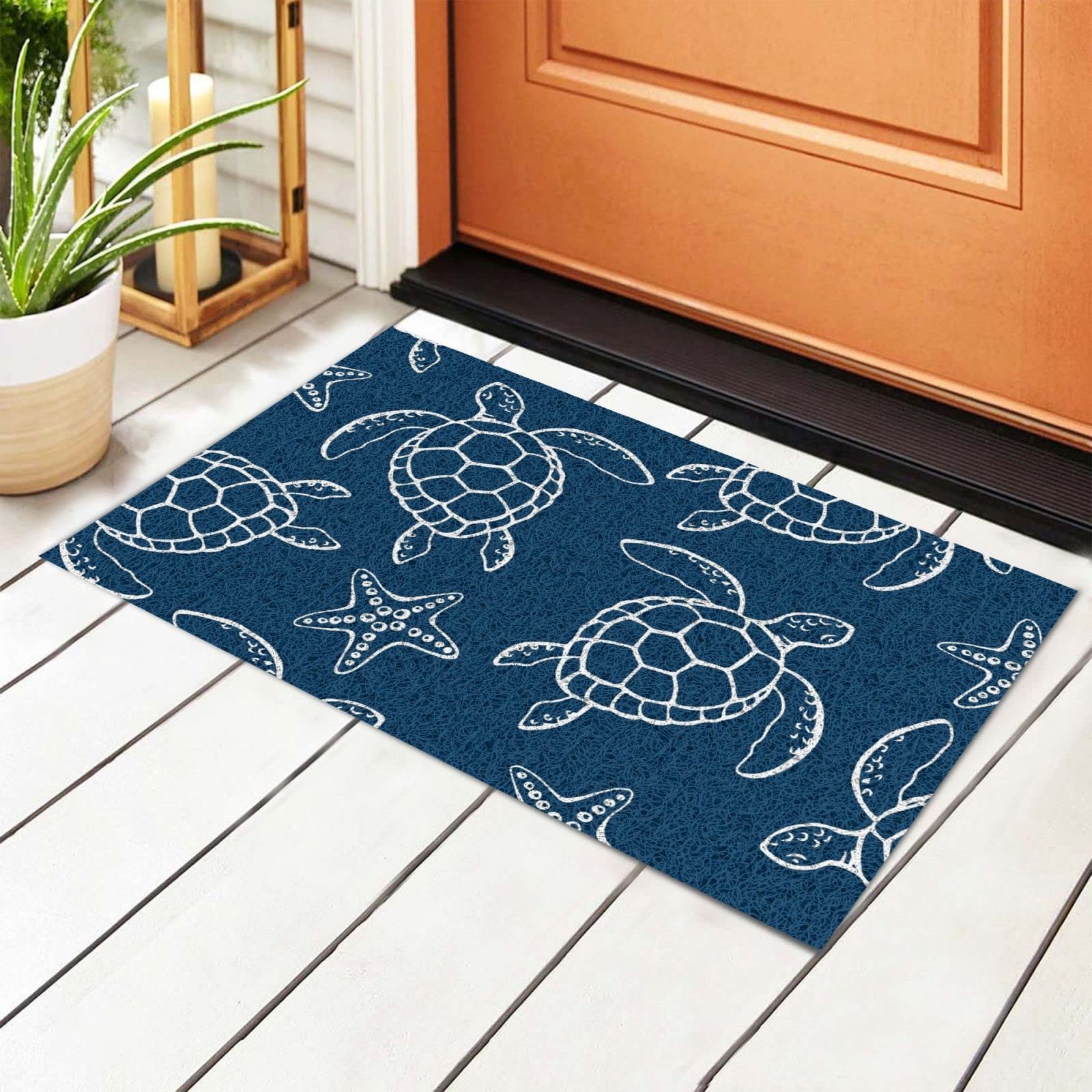 Non-Slip Turtle Welcome Mat - Absorbent Indoor/Outdoor Rug for Home Decor