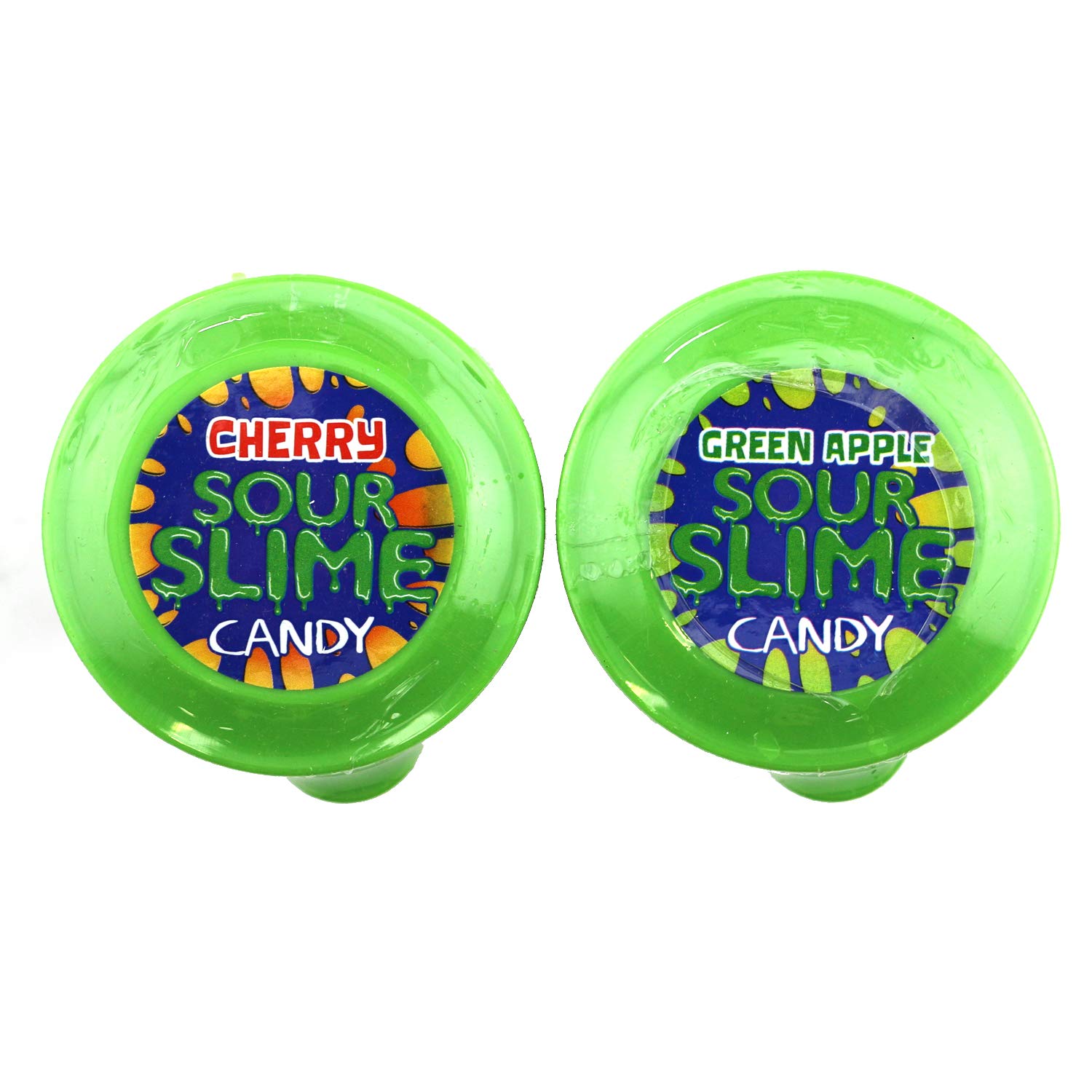 Sour Slime Liquid Candy - 9 Pack Case with Cherry & Green Apple Flavors, Includes Spoon in Lid & 2 Free GosuToys Stickers - Fun Party Favors, Halloween Treats & Kids Snacks