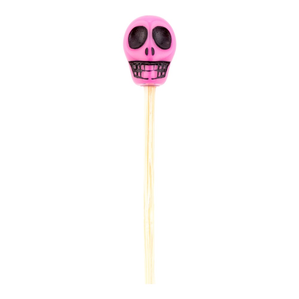 1000 Pack 4 Inch Disposable Wooden Cocktail Skewers with Mini Skull Decoration - Sharp Tip Bamboo Toothpicks for Party Appetizers, Garnishes, Charcuterie Boards & Drink Decorations
