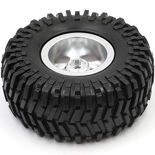 Hobbysoul RC 2.2 Tires & Wheels 125mm Off-Road Crawler Set - 4-Pack Assembled Silver & Orange - Compatible with Axial Capra, Wraith, TRX4, Gen8, Everest - Adult Unisex Crawler Accessories for Rock Climbing & Trail Adventures