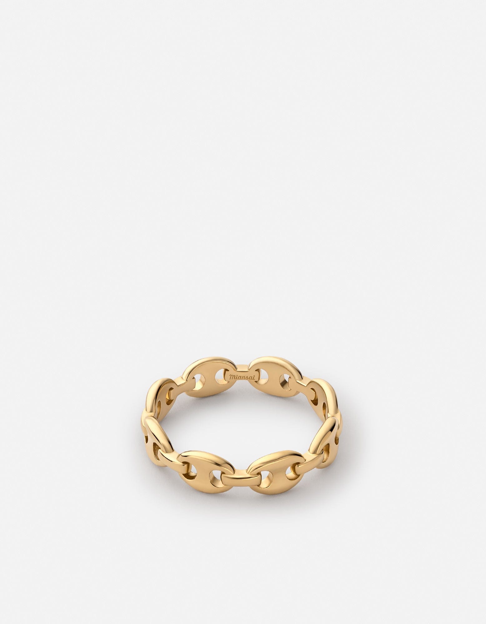 Pyper Link Puff Ring - 14K Gold Vermeil Stackable Dainty Jewelry for Women - Perfect for Everyday Wear, Gift Giving & Special Occasions