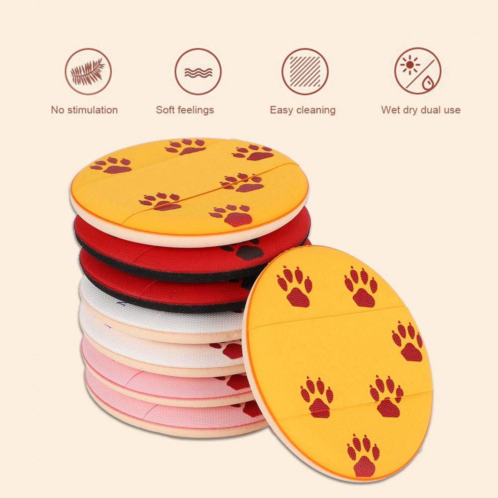 8-Piece Pure Cotton Powder Puff Set - Round Air Cushion Makeup Sponge for Face Powder & Foundation - Perfect for Cat Eye Makeup & Beauty Blending