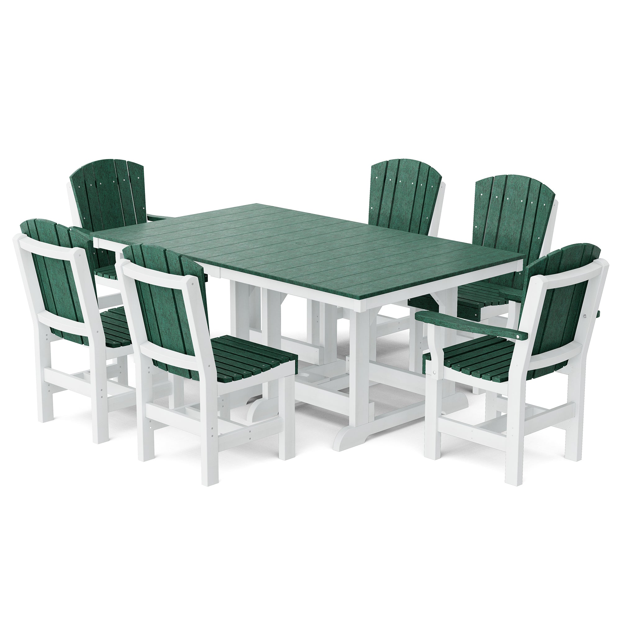 Heritage 7-Piece 44x72 Inch Dining Table Set with Chairs - Perfect for Family Gatherings, Dinner Parties & Outdoor Entertaining