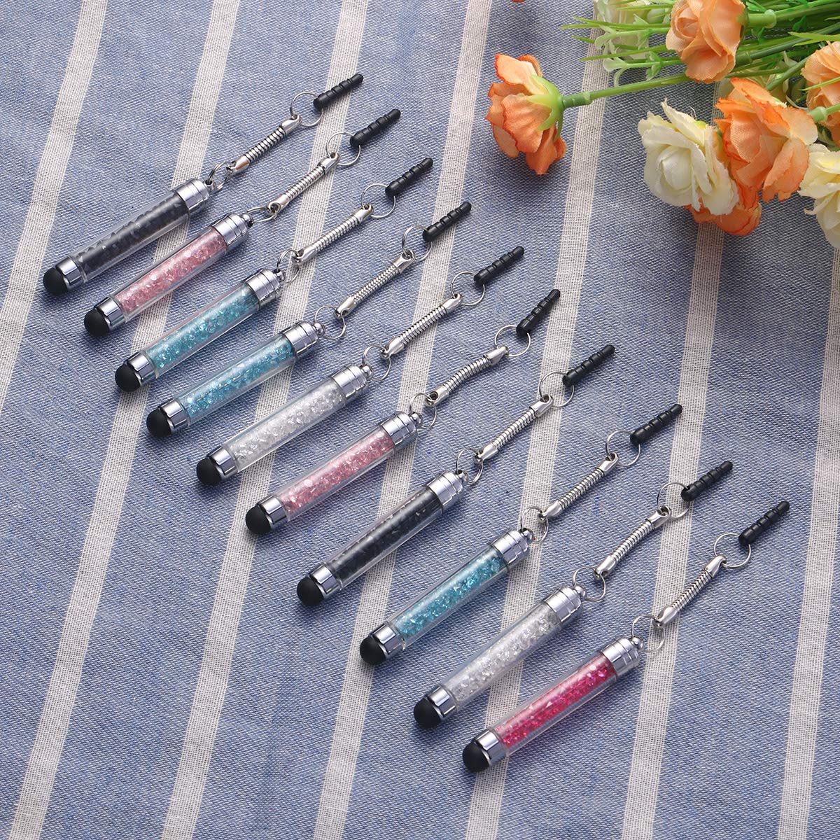 Hemobllo 5PCS Crystal Stylus Pens - Diamond Ballpoint Pen & Universal Touch Screen Stylus for iPhone, iPad, Samsung Tablets - Perfect for Writing, Drawing & Precise Screen Navigation