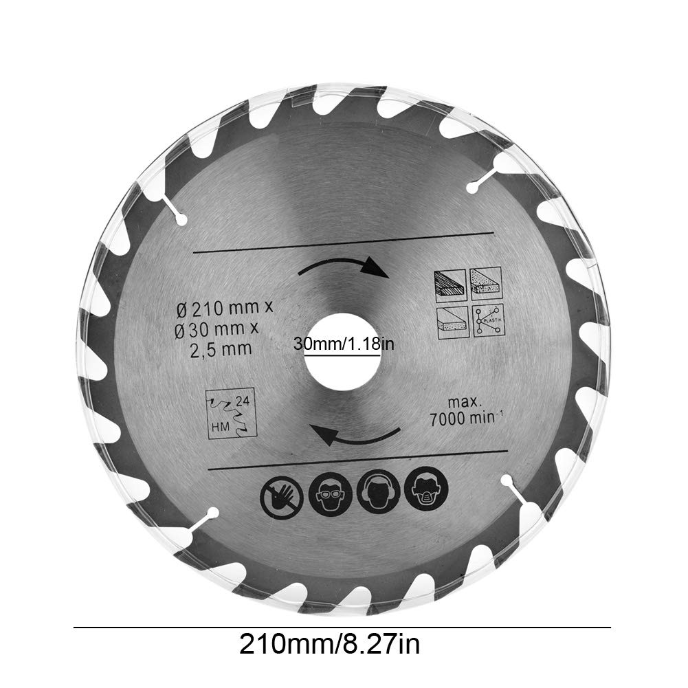 Premium 210mm Circular Saw Blades Set - 24T/48T/60T Multi-Tooth Saw Disc with 30mm Bore (3-Pack) - Perfect for Woodworking, Metal Cutting & DIY Projects