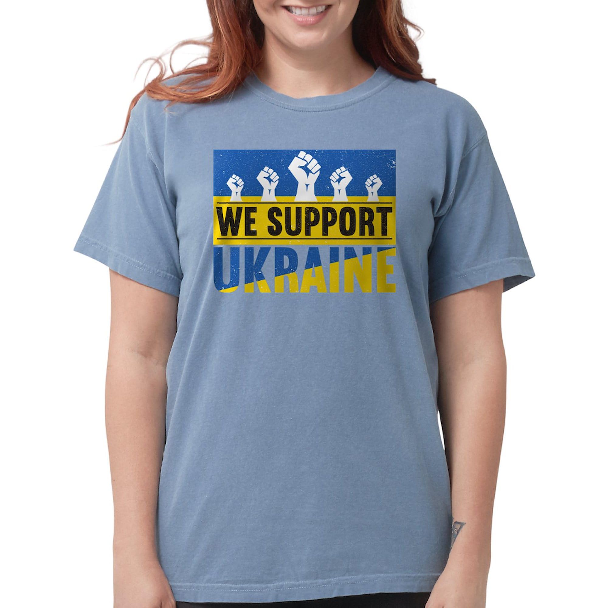 Women's We Support Ukraine T-Shirt - Comfort Colors & Soft Fabric - Perfect for Casual Wear, Fundraising Events & Showing Solidarity