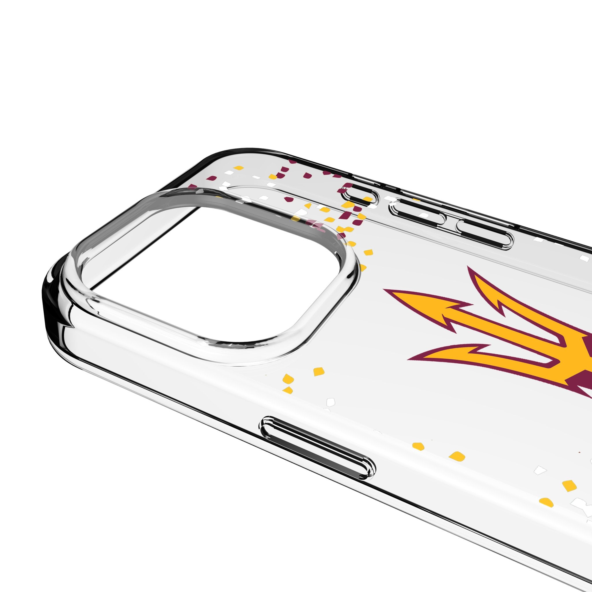 Arizona State University Sun Devils Confetti Clear Phone Case for Apple iPhone 14/13/12/11 Pro Max - Shatterproof Protective Cover for College Fans & Alumni - Perfect for Game Day, School Spirit & Campus Life