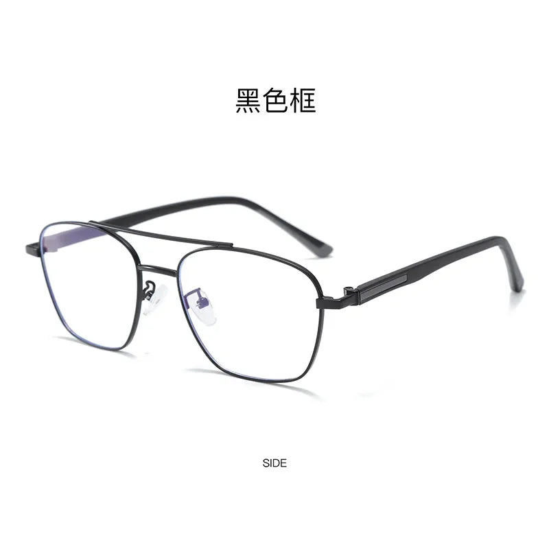 Aror Unisex Full Rim Square Double Bridge Alloy TR90 Eyeglasses 39491 - Lightweight & Durable Frames for Men & Women - Perfect for Reading, Work, and Everyday Use