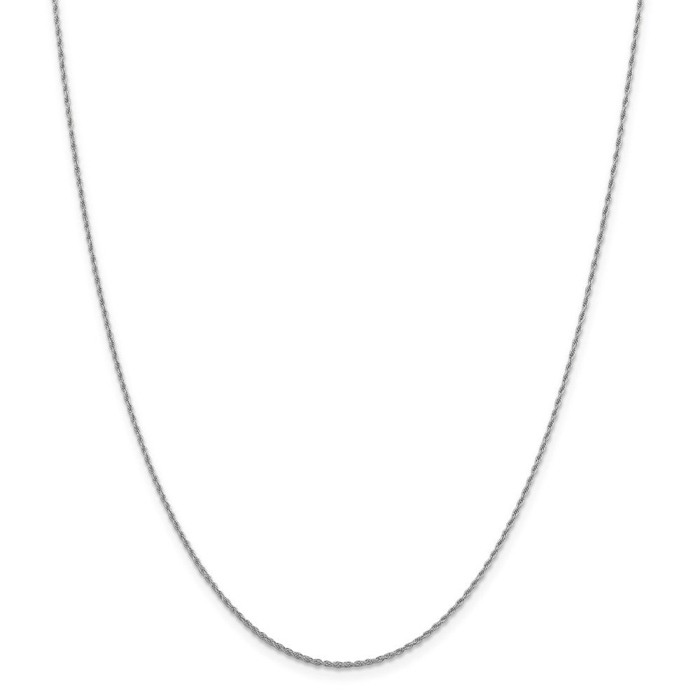 10K White Gold 1.2mm Loose Rope Chain Necklace - 16 Inch 10kt White Gold Rope Chain for Women & Men - Perfect for Layering, Gift Giving & Everyday Wear