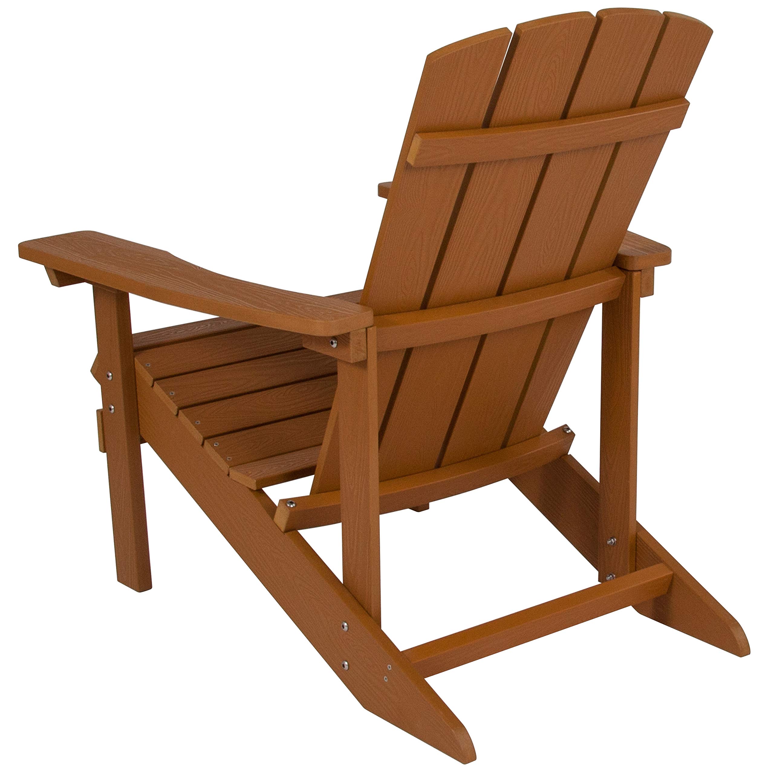 Premium Teak & Poly Resin All-Weather Adirondack Chair - Outdoor Patio, Garden & Poolside Relaxation - Durable & Comfortable Furniture for Backyard, Deck & Beach