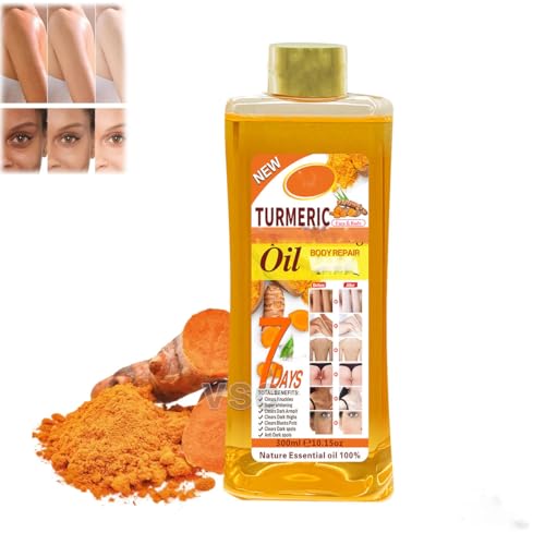 Veetgold Turmeric & Vitamin C Body Oil - 300ml Hydrating & Brightening Skin Care for Face & Body | Anti-Aging, Dark Spot Treatment | Perfect for Daily Moisturizing & Night Routine