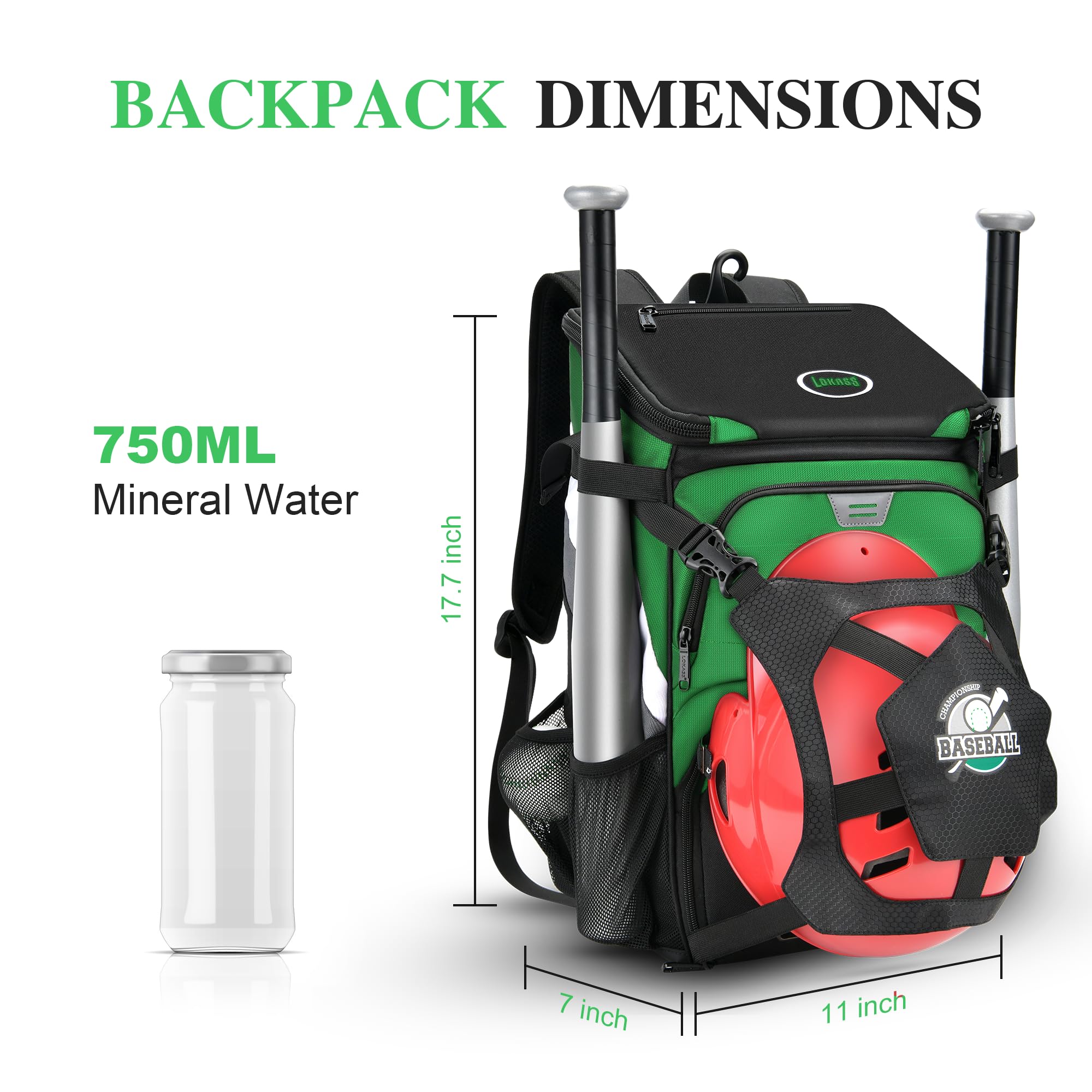 **Best Baseball Backpack for Adults & Youth – Large Capacity Lightweight Softball Bag with Shoe Compartment, Fence Hook, & Waterproof Design for T-Ball Bat, Helmet & Gloves – Perfect for Games, Practice & Travel**