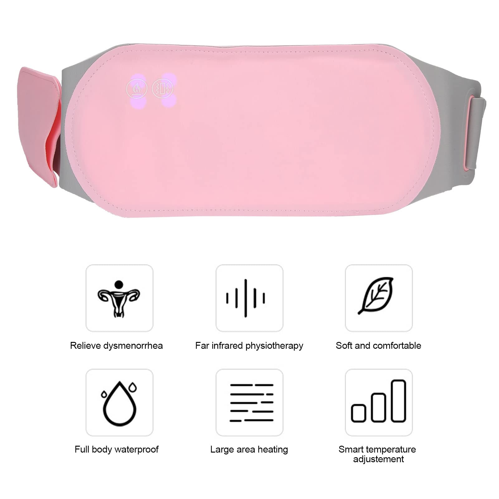 YUYTE Electric Heating Waist Belt - Adjustable Temperature 45-65℃, Plush Warm Moxibustion Belt for Women, Hot Compression Therapy for Back Pain Relief - Perfect for Period Cramps, Office Work & Winter Warmth