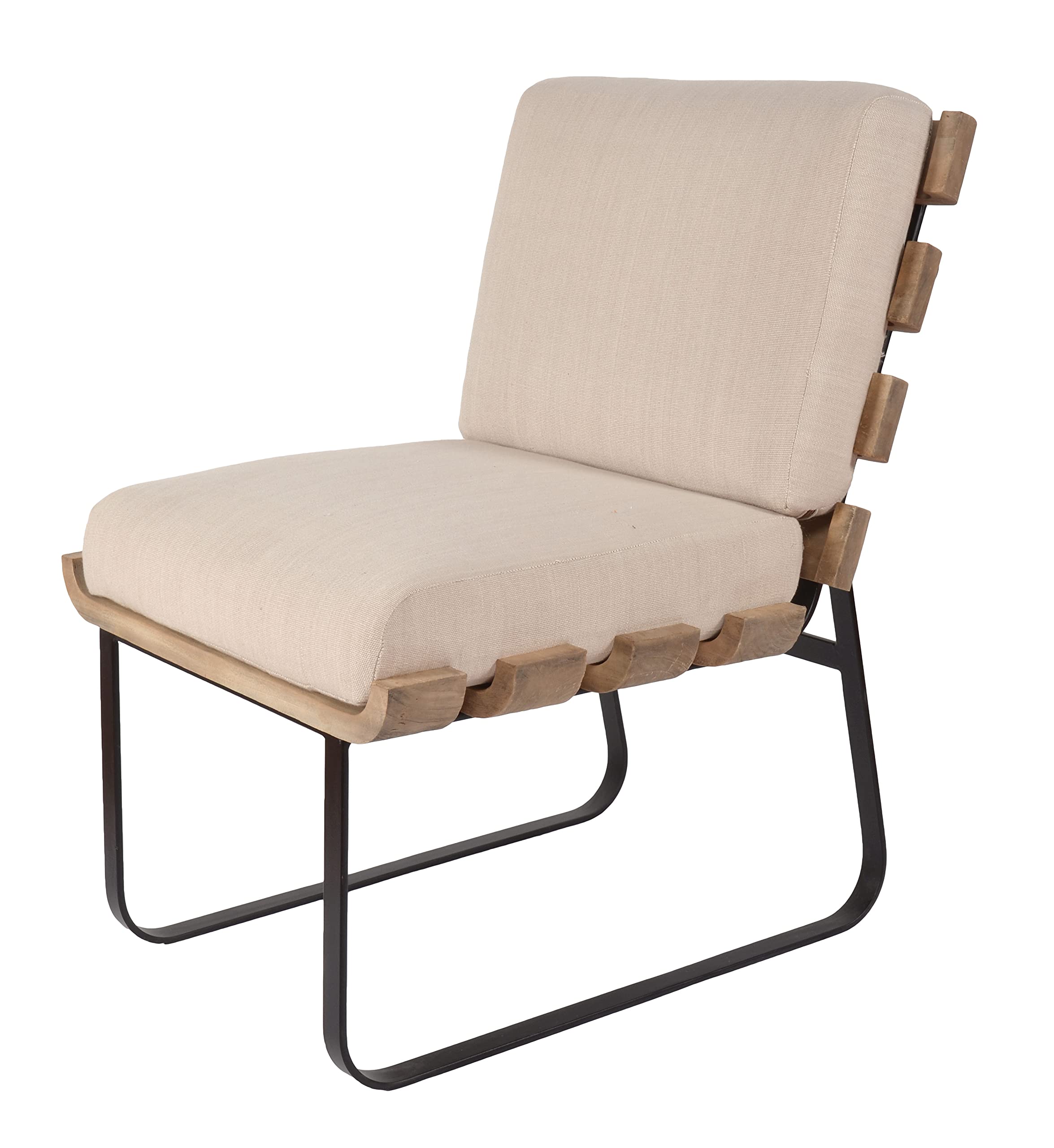 Farmhouse Slatted Iron Chair - Rustic Metal Dining Chair for Kitchen, Patio & Garden - Indoor Outdoor Use - AFD Home