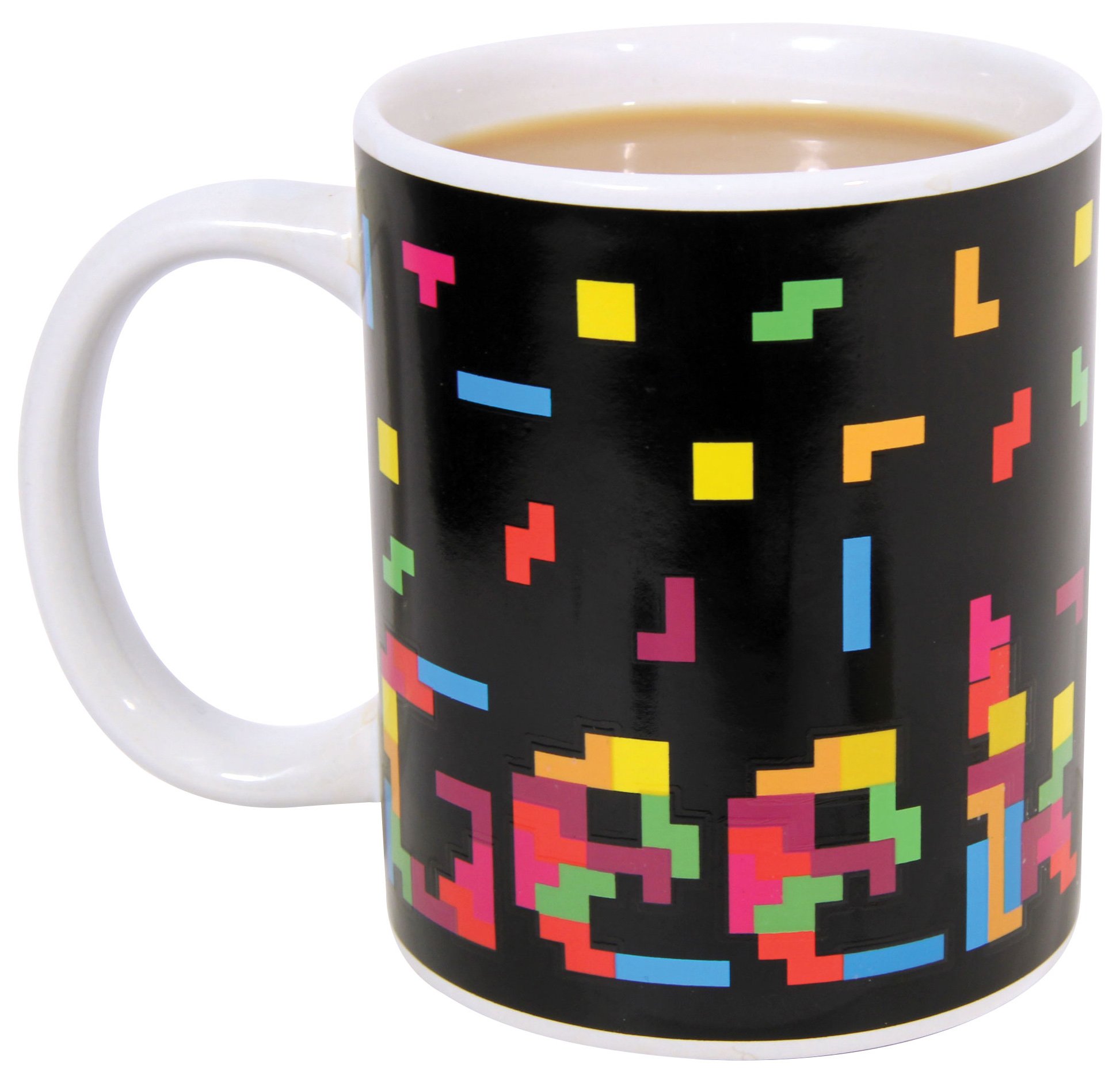 Tetris Geek Heat Changing Mug - Color Changing Coffee Cup with Classic Game Design, Perfect for Gamers, Office Use & Gift Giving
