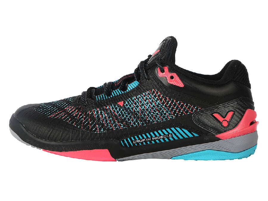 Victor VG2ACE Unisex Professional Badminton Shoes for Men & Women - Lightweight, Non-Slip, Shock Absorption - Perfect for Indoor Court Sports, Badminton, Tennis & Squash (Black)