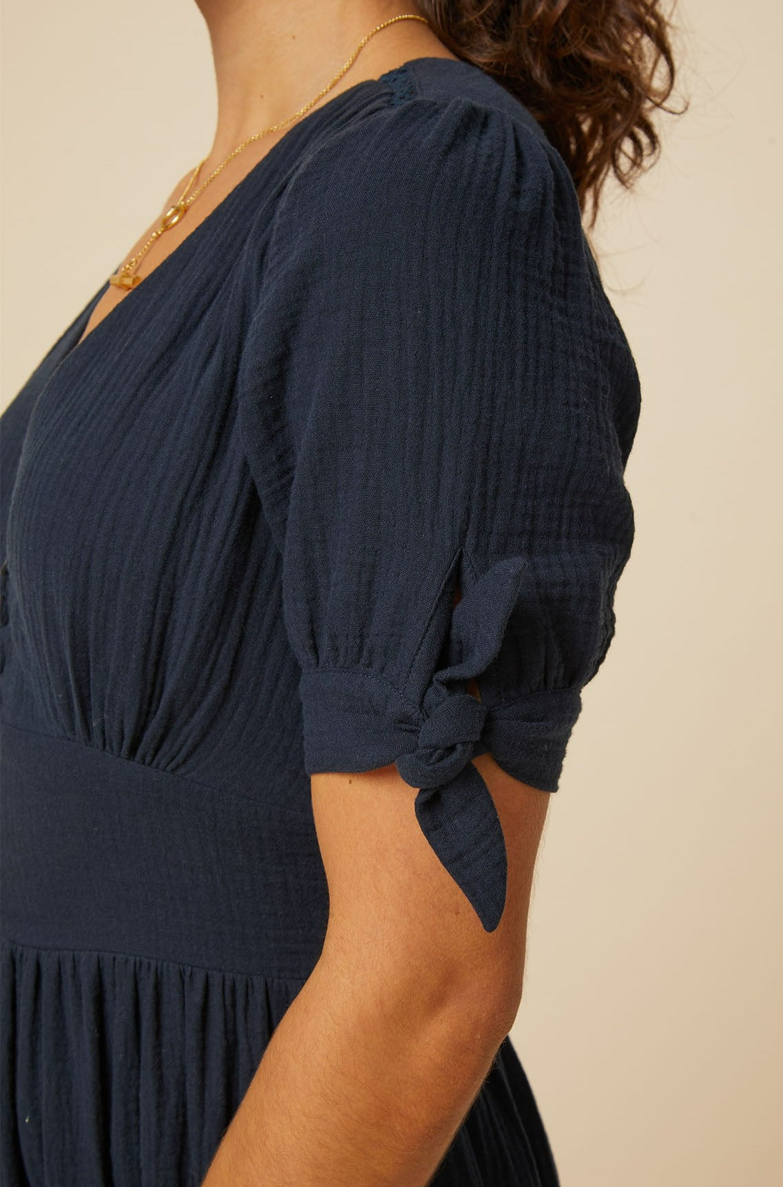 Olga Cheesecloth Dress for Women - Navy Blue Boho Maxi Dress | Perfect for Beach, Summer, and Casual Outings