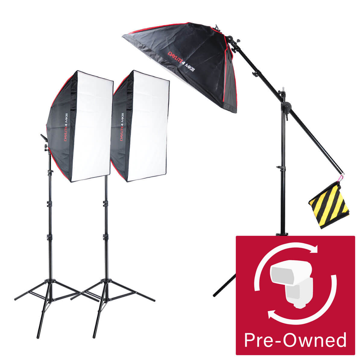 DAYLiTE4 MKIII 6300W Three Head Boom Kit - Professional Studio Lighting for Photography & Videography - Perfect for Film Sets, YouTube Studios, and Portrait Photography