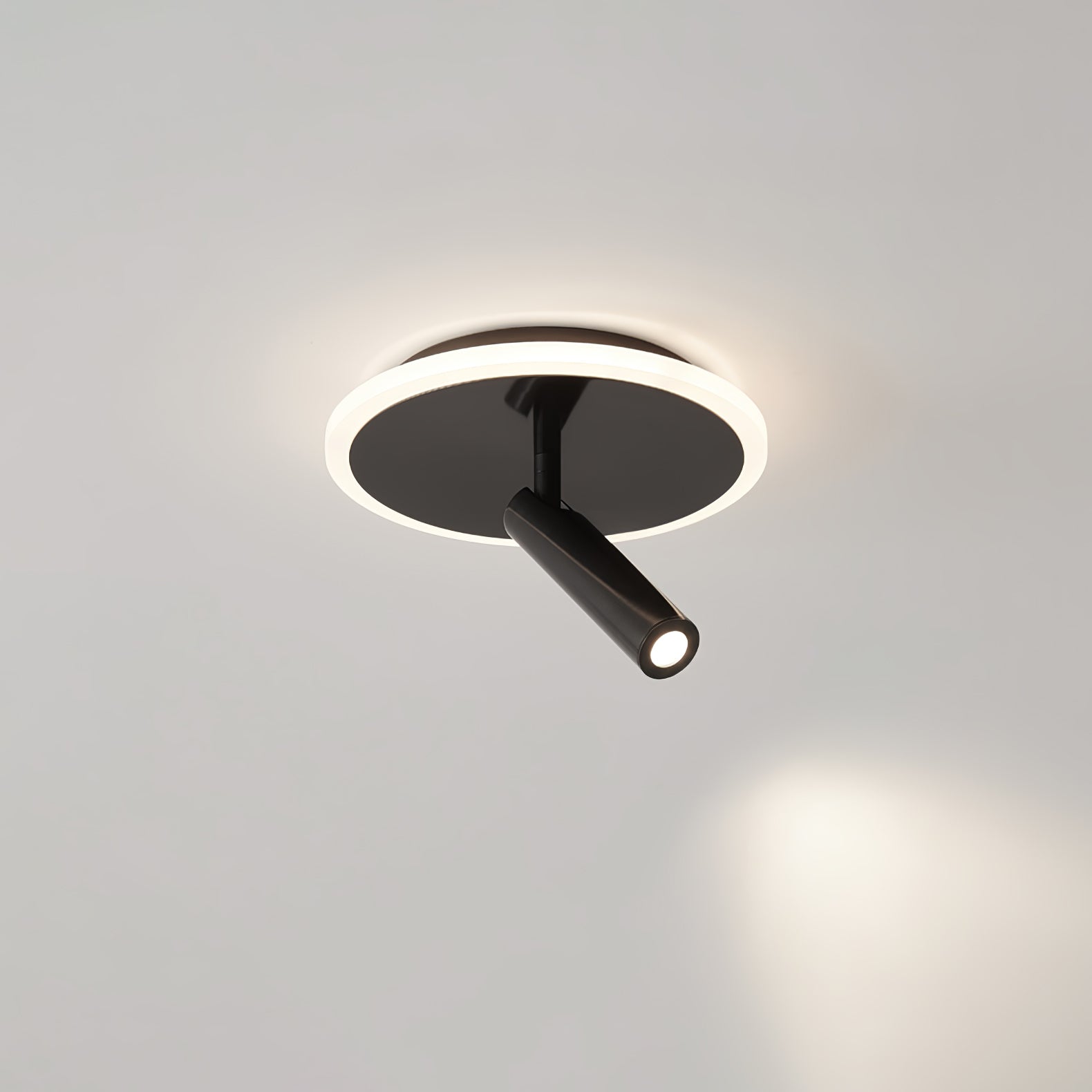 Modern Circle Spotlight Ceiling Lamp - Adjustable LED Recessed Lighting Fixture for Living Room, Bedroom & Kitchen | Dimmable Ambient & Task Lighting for Home Decor