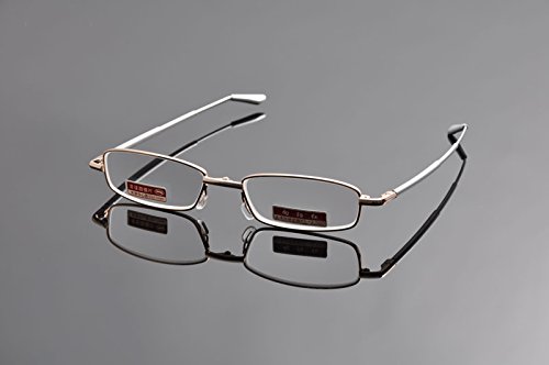 De Ding Metal Portable Folding Reading Glasses - Lightweight Pocket Readers for Men & Women (1.0-3.5 Strength) - Perfect for Travel, Reading Books & Smartphone Use