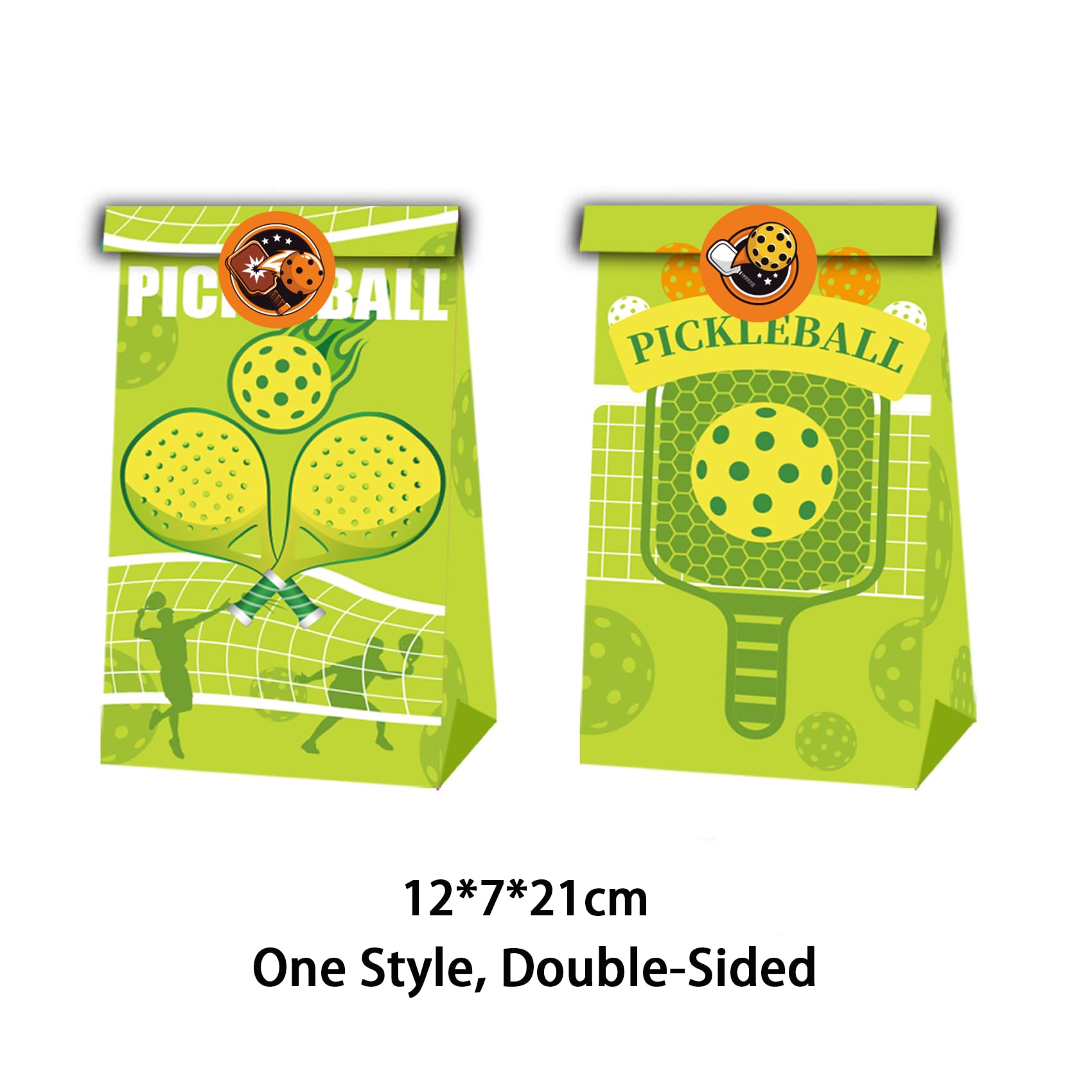 12 Pcs Pickleball Party Favor Bags with Stickers - Goodie Bags for Candy, Treats & Party Decorations | Perfect for Pickleball Birthday Parties, Tournaments & Gift Exchanges