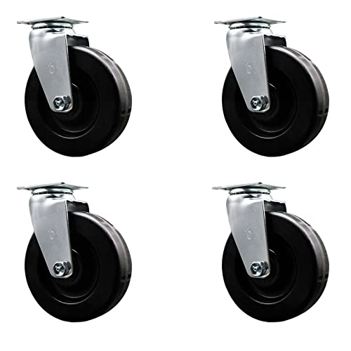 4 Swivel - No Brakes - Black